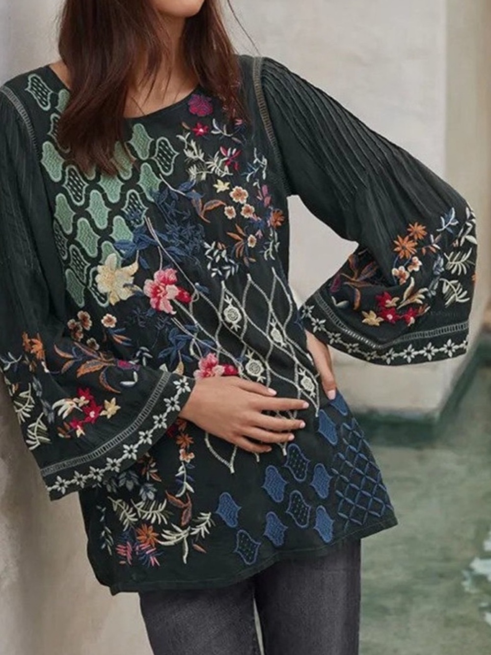 Johnny Was Esmerelda Embroidered Tunic Size Xs